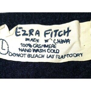 Ezra Fitch 100% Cashmere Sweater Black Size L Vintage High Luxury Y2K